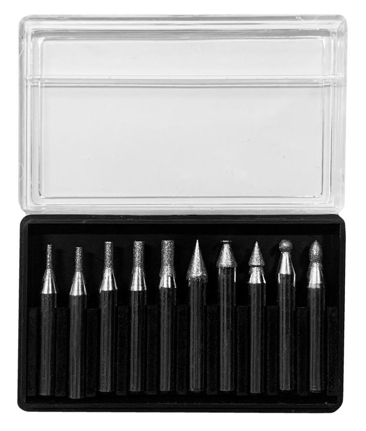Set van 10 diamantslijpstiften (6,35x45 mm, korrel 100), Doe-het-zelf en Verbouw, Gereedschap | Handgereedschap, Nieuw, Ophalen of Verzenden