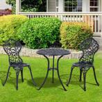 TRUUSK Bistroset 3-dlg. Gegoten Aluminium Tuinset, Balkonset, Verzenden, Nieuw