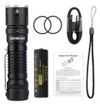 Krachtige LED Zaklamp 5200 Lumen – USB-C Oplaadbaar IP68, Verzenden, Nieuw