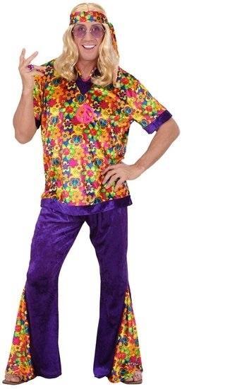 Flower power kleding 3-delig Lavender, Kleding | Heren, Carnavalskleding en Feestkleding, Nieuw, Ophalen of Verzenden