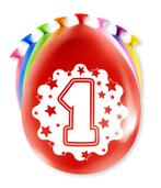 Gekleurde Ballonnen 1 Jaar, Hobby en Vrije tijd, Feestartikelen, Verzenden, Nieuw, Feestartikel