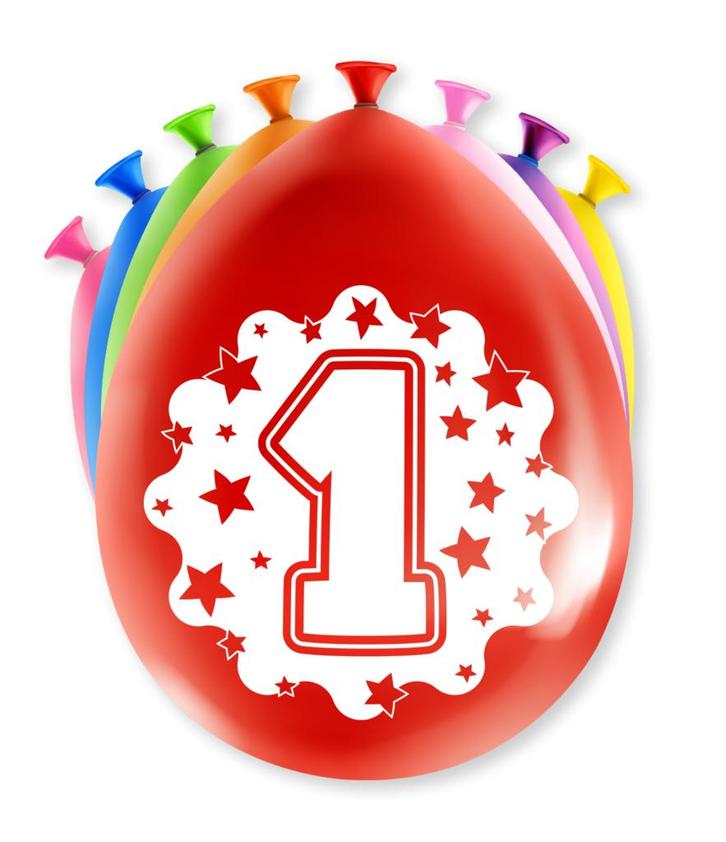 Gekleurde Ballonnen 1 Jaar, Hobby en Vrije tijd, Feestartikelen, Feestartikel, Nieuw, Verzenden