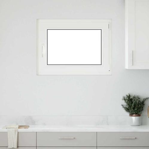 vidaXL Kelderraam RISOR 80x70 cm draai-kiep DIN rechts wit, Doe-het-zelf en Verbouw, Glas en Ramen, Nieuw, Verzenden