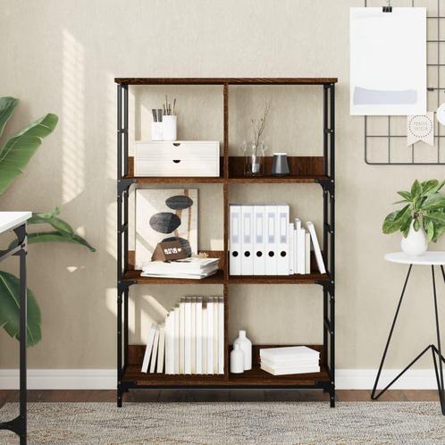 vidaXL Boekenrek 78,5x33x117,5 cm bewerkt hout bruin, Huis en Inrichting, Kasten | Boekenkasten, 25 tot 50 cm, Nieuw, Overige houtsoorten