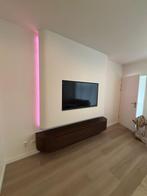 Walnoot Tv Meubel Zwevend Wandmeubel ronde tv-meubel Japandi, Japandi, Nieuw, Ophalen of Verzenden, 200 cm of meer