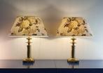 Tafellamp - Messing - Twee tafellampen met ronde kolommen