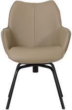 Taupe leren  draaibare eetkamerstoel - Toledo Leer Mocca (ta, Huis en Inrichting, Stoelen, Overige kleuren, Nieuw, Leer, Ophalen of Verzenden