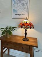 Staande lamp - Glas in lood met metale voet. - Dragonfly