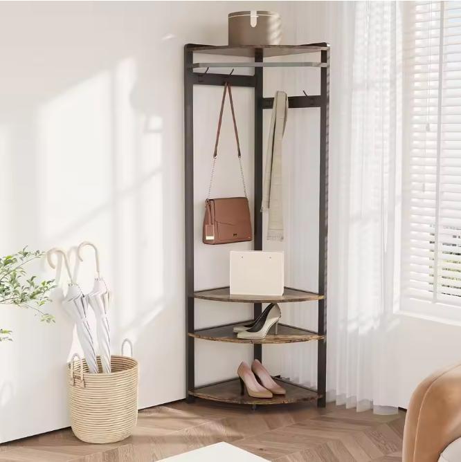 Hoekkapstok met Schoenenbank – 6 Dubbele Haken en Kledingrek, Huis en Inrichting, Woonaccessoires | Kapstokken, Nieuw, Verzenden