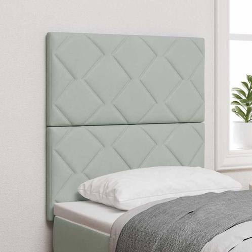 vidaXL Hoofdbord Wandgemonteerd Geometrisch Lichtgrijs 80 cm, Huis en Inrichting, Slaapkamer | Bedden, Nieuw, Stof, Verzenden