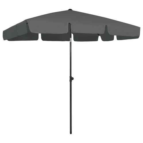 vidaXL Strandparasol 200x125 cm antracietkleurig, Tuin en Terras, Parasols, Strandparasol, Nieuw, 2 tot 3 meter, Verzenden