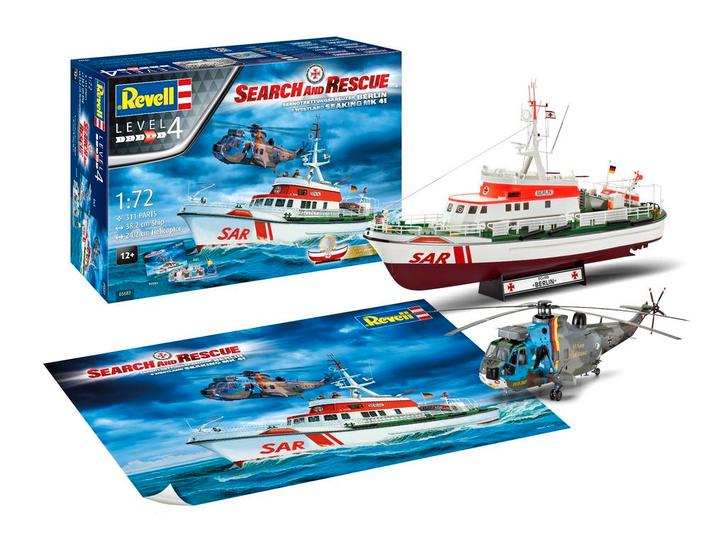 Search and Rescue Seenotrettungskreuzer Berlin + Westland, Hobby en Vrije tijd, Modelbouw | Vliegtuigen en Helikopters, Verzenden
