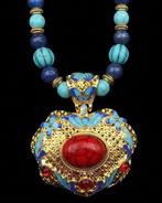 Lapis lazuli - Howlite turquoise - boeddhistische ketting -