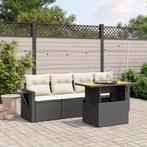 vidaXL 5-delige Loungeset met kussens poly rattan zwart, Tuin en Terras, Tuinsets en Loungesets, Verzenden, Nieuw, Rotan, Loungeset