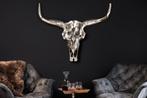 Design schedel MATADOR 70cm zilver aluminium wanddecoratie -, Huis en Inrichting, Woonaccessoires | Vazen, Ophalen of Verzenden