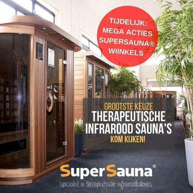 Infrarood sauna PROMOTIE bij SuperSauna €399.- voordeel!, Sport en Fitness, Sauna, Infrarood, Complete sauna, Nieuw, Ophalen of Verzenden