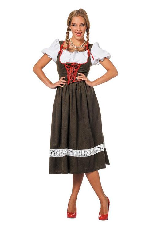 Dirndl Jurk Oktoberfest Lang Groen, Kinderen en Baby's, Carnavalskleding en Verkleedspullen, Nieuw, Verzenden