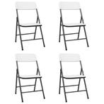 Witte Inklapbare Tuinstoelen 4 st - Duurzame Retourdeal, Tuin en Terras, Tuinstoelen, Ophalen of Verzenden, Nieuw, Metaal, Inklapbaar