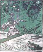 Spotprent Adolf Hitler als boeman in de voormalige koloni..., Antiek en Kunst, Verzenden