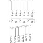 LED Hanglamp - Trion Meser - GU10 Fitting - 6-lichts -, Huis en Inrichting, Lampen | Hanglampen, Ophalen of Verzenden, Nieuw, Metaal