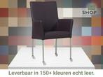 Leren eetkamerstoel Comfort met wieltjes en armleuning -, Huis en Inrichting, Stoelen, Nieuw, Leer, Ophalen of Verzenden, Eén