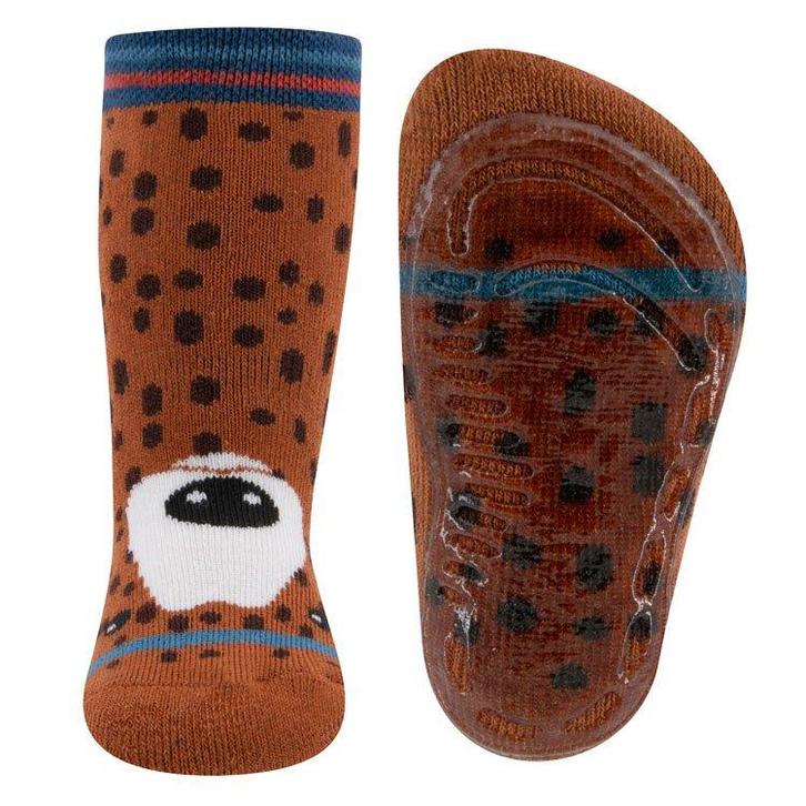 Antislipsokken Bruin met stippen en Berenhoofd op de voet -, Kinderen en Baby's, Kinderkleding | Schoenen en Sokken, Nieuw, Ophalen of Verzenden