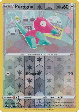 Porygon 116/198 reverse holo Chilling Reign, Hobby en Vrije tijd, Verzamelkaartspellen | Pokémon, Losse kaart, Nieuw, Foil, Ophalen of Verzenden