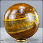 tijgeroog – De kracht van het gouden blik Sphere- 736.18 g, Verzamelen, Mineralen en Fossielen