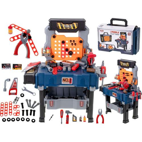65-delige speelgoed gereedschap werkbank 2 in 1 met, Kinderen en Baby's, Speelgoed | Educatief en Creatief, Ophalen of Verzenden