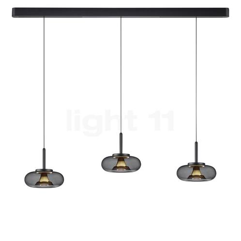 Helestra Sica Hanglamp LED 3-lichts, zwart/goud (Hanglampen), Huis en Inrichting, Lampen | Hanglampen, Nieuw, Verzenden