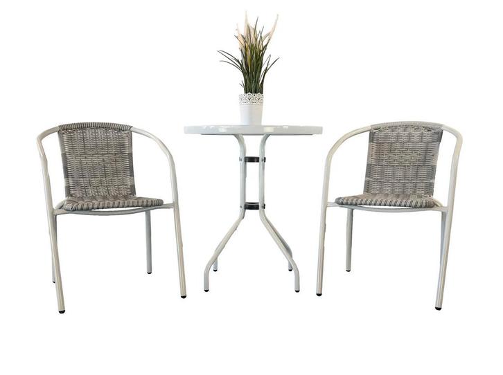 MaxxGarden Bistroset grijs 3dlg (Tuinset, Tuinmeubelen), Tuin en Terras, Tuinsets en Loungesets, Nieuw, Verzenden