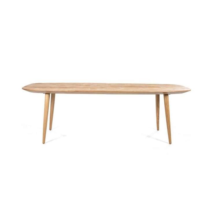 Eettafel Tabassum - 220cm - Naturel - 95598 - eettafel, Huis en Inrichting, Tafels | Eettafels, Nieuw, Overige materialen
