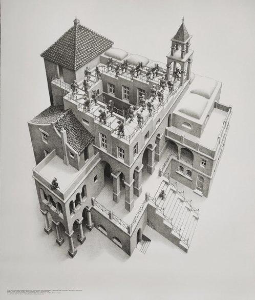 M.C. Escher (1898-1972), after - Ascending and Descending, Antiek en Kunst, Antiek | Overige Antiek