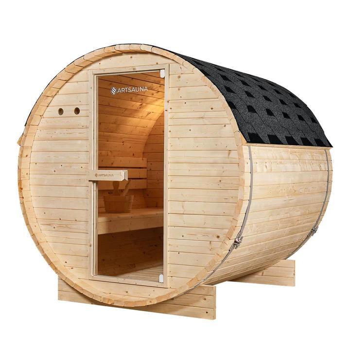 Barrelsauna Spitsbergen - Incl. saunakachel - Ø 190 cm - 3,6, Sport en Fitness, Sauna, Nieuw, Verzenden