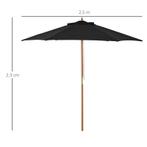 TRUUSK Parasol Tuinparaplu 3-laags Zonwering Bamboe 180/ Po, Tuin en Terras, Parasols, Verzenden, Nieuw