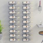 vidaXL Wijnrekken 2 st wandmontage voor 9 flessen ijzer wit, Huis en Inrichting, Woonaccessoires | Wijnrekken, Nieuw, Verzenden