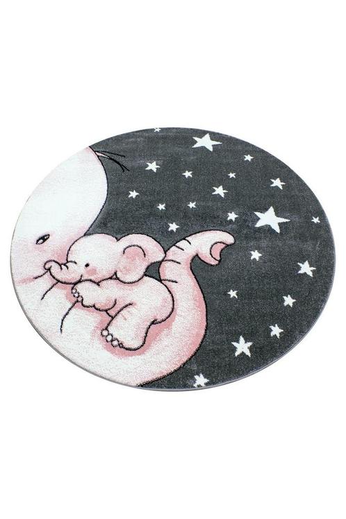 Rond Kindervloerkleed | Kids | Olifant | Roze | 160x160 cm, Huis en Inrichting, Stoffering | Tapijten en Kleden, Verzenden