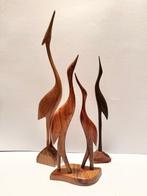 Beeldje - Vier houten vogels / reigers