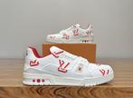 Louis Vuitton - LV Trainer - White Red Recycled - Sneakers -, Nieuw