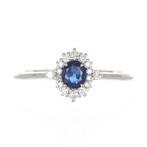 Zonder minimumprijs - Ring - 18 karaat Witgoud Saffier -, Sieraden, Tassen en Uiterlijk, Ringen, Nieuw