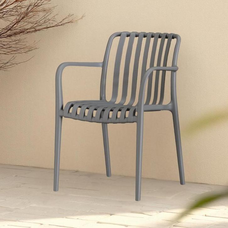 Max terrasstoel - grijs, Huis en Inrichting, Stoelen, Grijs, Nieuw, Ophalen of Verzenden
