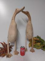 Beeld, set of 2 handmade wooden ducks 60 cm high - 60 cm -