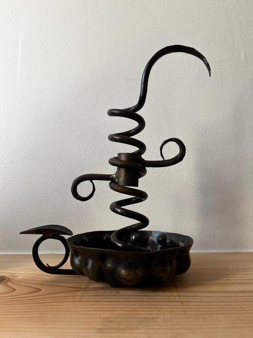 Artisanat - Kaarsenhouder Proef wijn - Smeedijzer -, Antiek en Kunst, Curiosa en Brocante