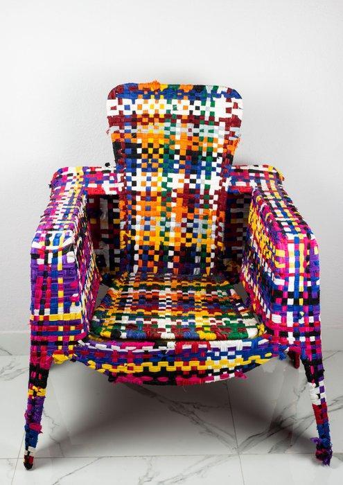 Anacleto Spazzapan - Fauteuil - Staal, Textiel, Antiek en Kunst, Kunst | Designobjecten