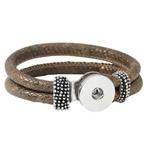 Fako Bijoux® - Armband - Click Buttons - Slang - Beige/Goud, Verzenden, Nieuw