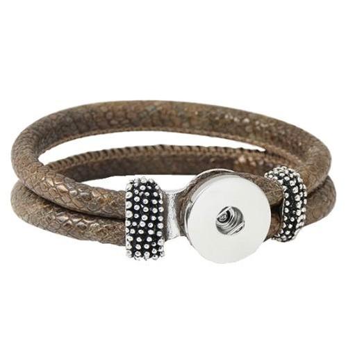 Fako Bijoux® - Armband - Click Buttons - Slang - Beige/Goud, Sieraden, Tassen en Uiterlijk, Armbanden, Verzenden