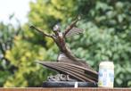 sculptuur, de vlieger art deco - 30 cm - BRONS MARMER, Antiek en Kunst