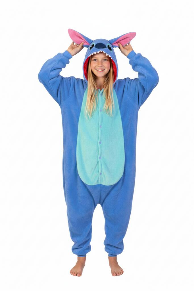 Onesie Lilo Stitch Pak Kind Blauw 140-146 Stitchpak Jumpsuit, Kinderen en Baby's, Carnavalskleding en Verkleedspullen, Nieuw, Ophalen of Verzenden