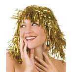 Lurex carnaval dames pruik goud - Pruiken unisex, Ophalen of Verzenden, Nieuw