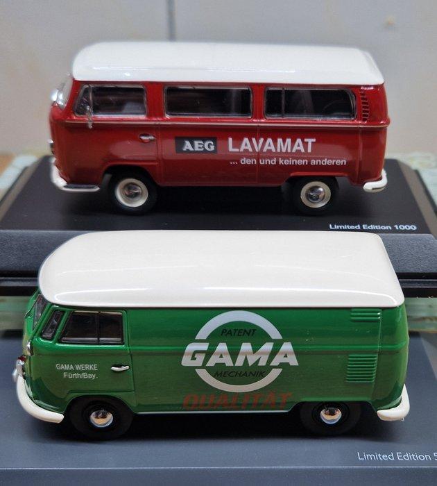 Schuco 1:43 - Modelauto (2) - Volkswagen T1 / Volkswagen T2a, Hobby en Vrije tijd, Modelauto's | 1:5 tot 1:12